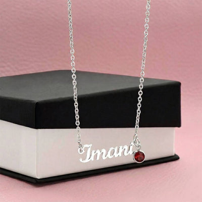 Birthstone Custom Name Necklace