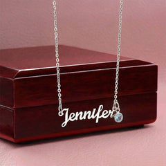 Birthstone Custom Name Necklace