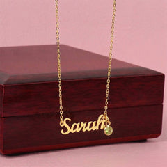 Birthstone Custom Name Necklace